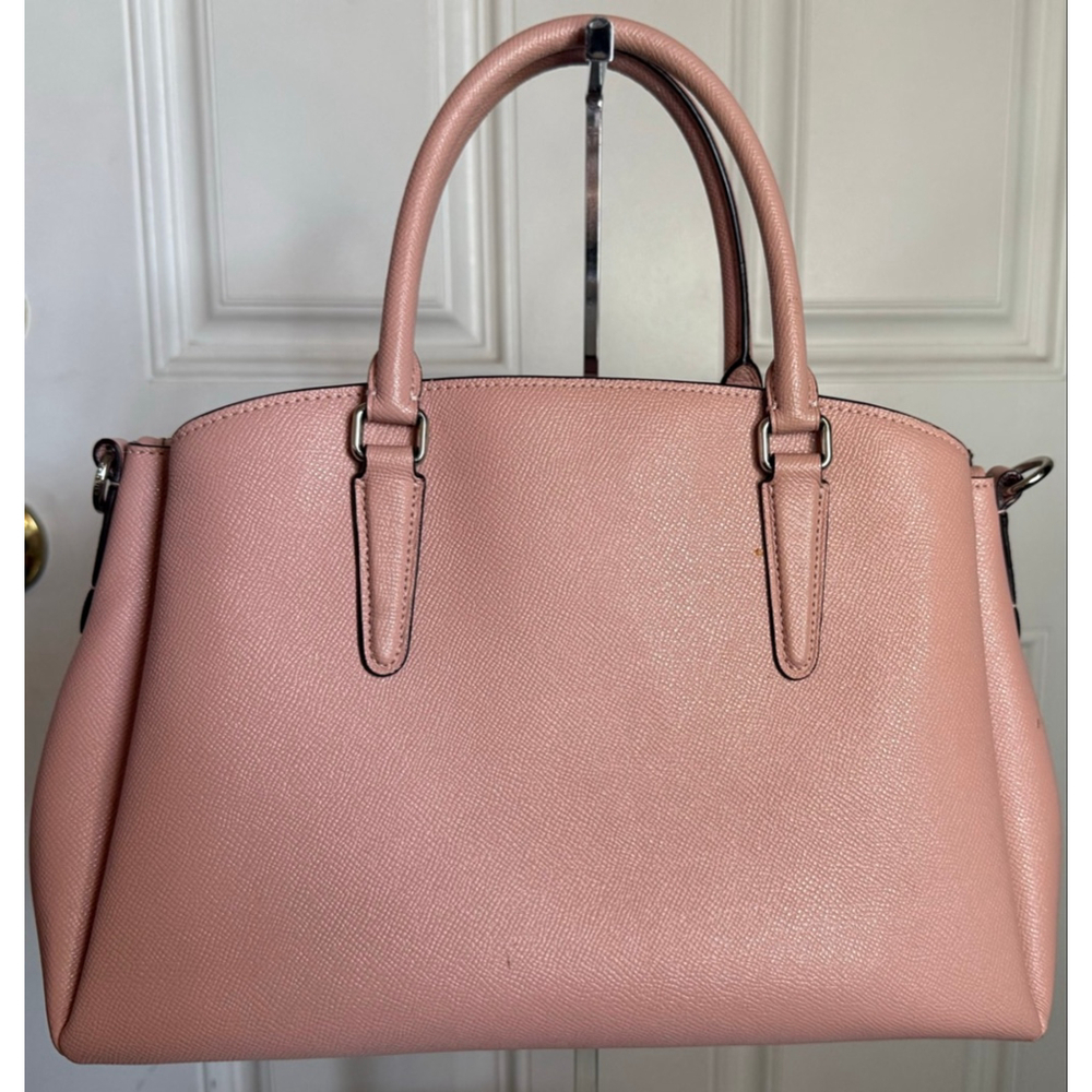Women's Coach Pink Pebbled Leather Satchel Bag One Size - Picture 2 of 14